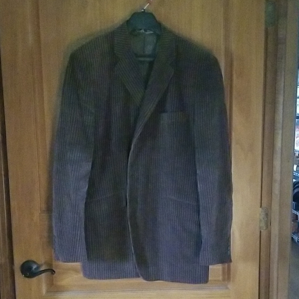 Mens jf j.ferrar Brown Corduroy Suit Jacket Formal Dressy Vintage